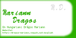 mariann dragos business card